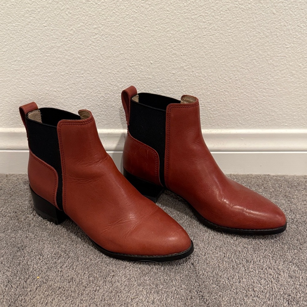 Madewell Leather Ankle Boots - Tan and Black